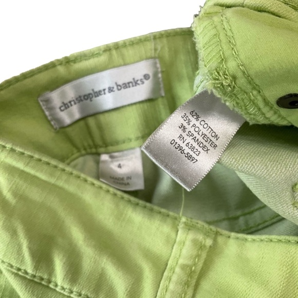 Christopher & Banks Women’s Jean Stretch  Lime Green Size 4 EUC - Picture 6 of 11